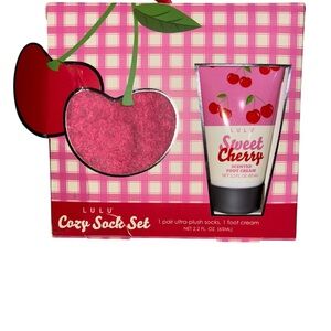 LULU Sweet Cherry Cozy Sock Set - Pink
